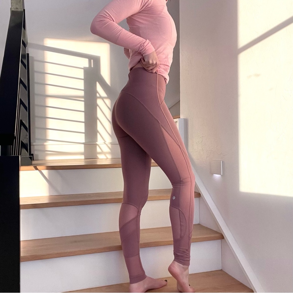 Lululemon Athletica Pink and Purple High-Waisted Leggings